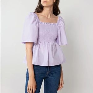 Pixie Market Lilac Smocked Top